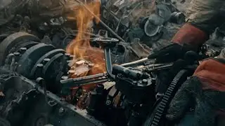 Car engine cutting scrap