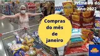 Compras do mês de janeiro 2022 [Atacadista  Assaí mostrando valores