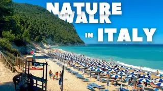 Relaxing Nature Walk in Italy, Marche (Sea Waves and Forest Nature Sounds) [4K, 60fps]