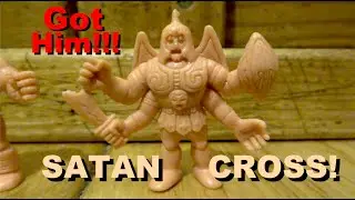 Three Rarer Mattel M.U.S.C.L.E. Figures Including SATAN CROSS 