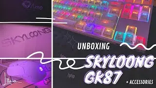 💕 Keyboard ⌨️ - Skyloong GK87 - White - Otemu brown switch - RGB | Unbox 📦✨ | + Desktop Accessories
