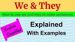 We, They | Where to use we & they | English Grammar | Simple explanation with examples