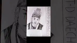 August -D Daechwita drawing 💜 Suga✨ #sketch #shorts
