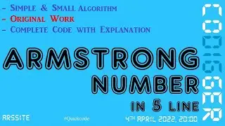 ARMSTRONG NUMBER | Program to check or find armstrong | originalcode -  