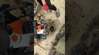 Stihl BT131 deep hole drilling #diycrafts #diy