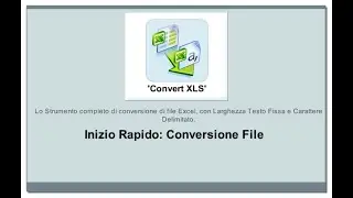 Avvio rapido 'Convert XLS': Converti Excel in CSV, TXT ecc.