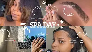 SPA DAY | retoque de selagem, manicure e pedicure, fiz as sobrancelhas e muito mais ♡🎀🧼🫧