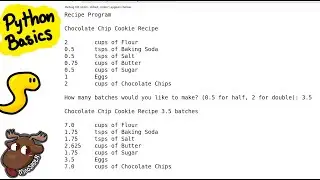 Python coding examples - Variables and Math - Simple recipe batch calculator