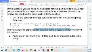 Linux Redhat lab: SELinux Add and Delete NetworkPorts
