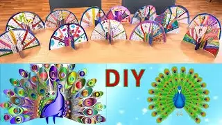 🦚👍🤩 Drawing lessons at school. How to draw and make a peacock.