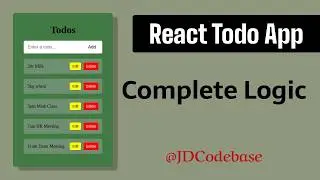 React Todo App – Full Project with Hooks & LocalStorage | Beginner Friendly