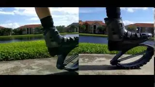 Kangoo Jumps Slow Motion Vs  Regular Speed Running