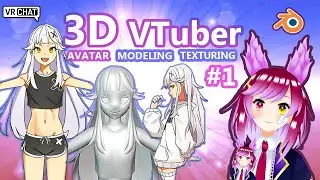 Making 3D VTuber Avatar Ghost From Scratch! PART #1 MODELING TIMELAPSE