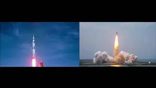 Saturn V and Space Shuttle launch 1969/2009