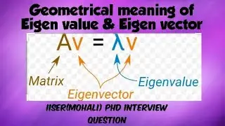 Geometrical meaning Of Eigen Value & Eigen vector| IISER(Mohali) PhD. Interview question