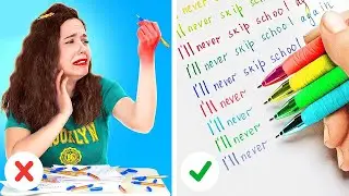 AWESOME ART HACKS & SCHOOL DIY IDEAS || Awkward Life Situations By 123 GO! Genius