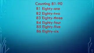 Learn counting 81-90 with spelling.