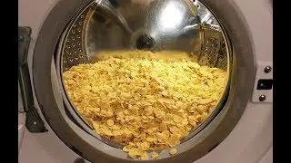 Experiment - Corn Flakes - in a Washing Machine - Centrifuge | GoPro |
