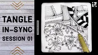 Tangle InSync #1| Ragz and Oak| Easy Tangle Patterns | Weekly Zentangle with CZT Aishwarya Darbha
