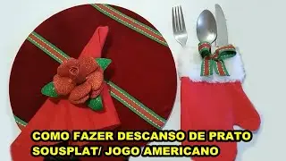 COMO FAZER DESCANSO DE PRATO, JOGO AMERICANO PARA O NATAL, SOUSPLAT SUPER ECONÔMICO COM RETALHOS!