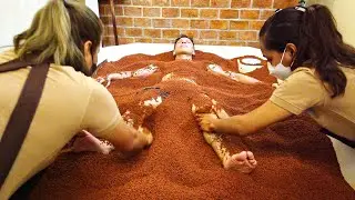 ASMR | Hot Japanese VOLCANIC SAND BATH Massage Therapy Treatment