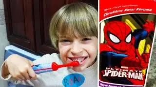 SPIDER MAN ✌ VLOG Арсения: Чисти зубы. Зубная паста и щетка.