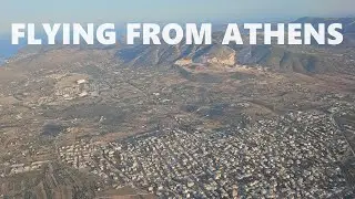 Flying from Athens Airport towards Lemnos Greece