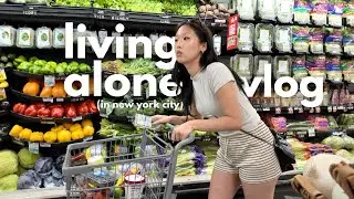living alone vlog in NYC 🚕  grocery restock, home-cooking, productive days