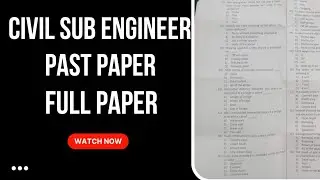 Sub engineer past paper||civil engineering test||past paper||civil engineering||sub engineering