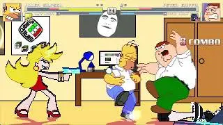 4NG3L0 MUGEN #34: Homer Simpson & Panty Anarchy VS Peter Griffin & Stocking Anarchy