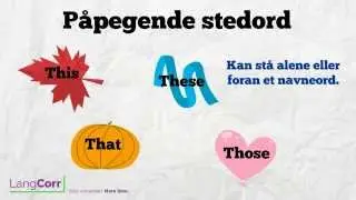 Pronominer: Påpegende stedord