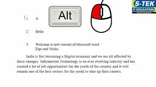 Ms Word Tips & Tricks-Vertical Selection Of Text