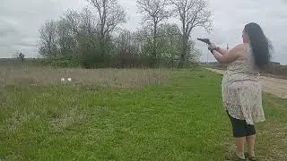 Wife trying out civil war/old west handguns