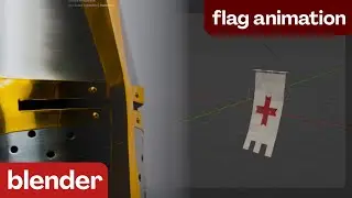 Blender Flag Simulation | Templar Flag Mesh Resolution Comparison in Wind (High vs Low Poly)