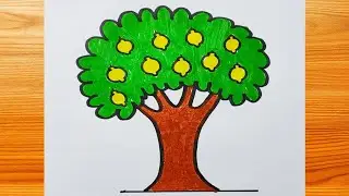 How to draw a lemon tree | Art of Kala