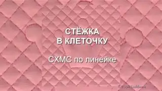 Машинная стёжка в клеточку по линейке на свободном ходу