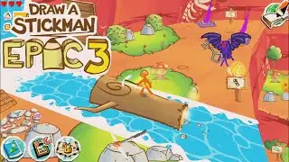 Глупый стикмен построил город на чернилах в игре Draw a stickman Epic3 #1