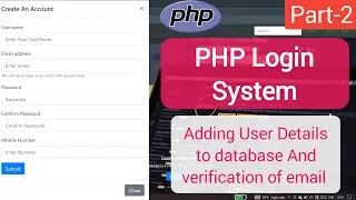 PHP Sign Up And Login Form Part-2 | PHP Registration Form | PHP Form