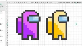 Drawing Among us in Microsoft Excel very easy