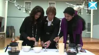 Deepti Bhatnagar and Vidya Malvade prepare Irish Coffee in Foynes, Ireland