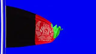 Afghanistan flag green screen blue screen Animation | د افغانستان بیرغ شنه پرده
