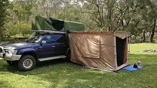 Homemade DIY Ute (Truck) canopy camper with buit in rooftop tent