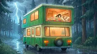A Rainy Day in Our Mobile Home | Cozy Family Journey | Ghibli Style ASMR