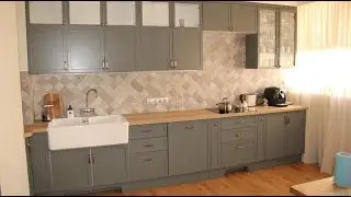 Кухня МДФ покраска, серого цвета. Скандинавский стиль. Неокласика. Фурнитура Blum. Кухни Киев.