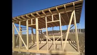 DIY 6-by-4 mini house construction with a lean-to roof