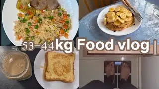 53-44kg Food Vlog | Real meal | Banana Oats Pancake, French Toast, Hainan Pork Chop, Fried Rice