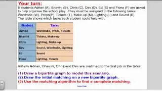Maximum Matching Algorithm - Tutorial 13 D1 Edexcel A-Level