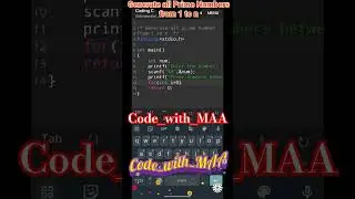 #31 || Prime Numbers || Generate all Prime Numbers from 1 to n || #tech #coding #c #c_programming