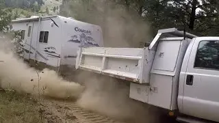 Probably Shouldn't Have Done This - Pulling 30' Trailer Off-Road Up Mountain Road