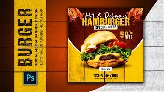 How to Design Burger Social Media Banner
